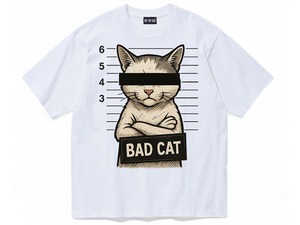 bad cat　S/S Tee / WHITE　日本製