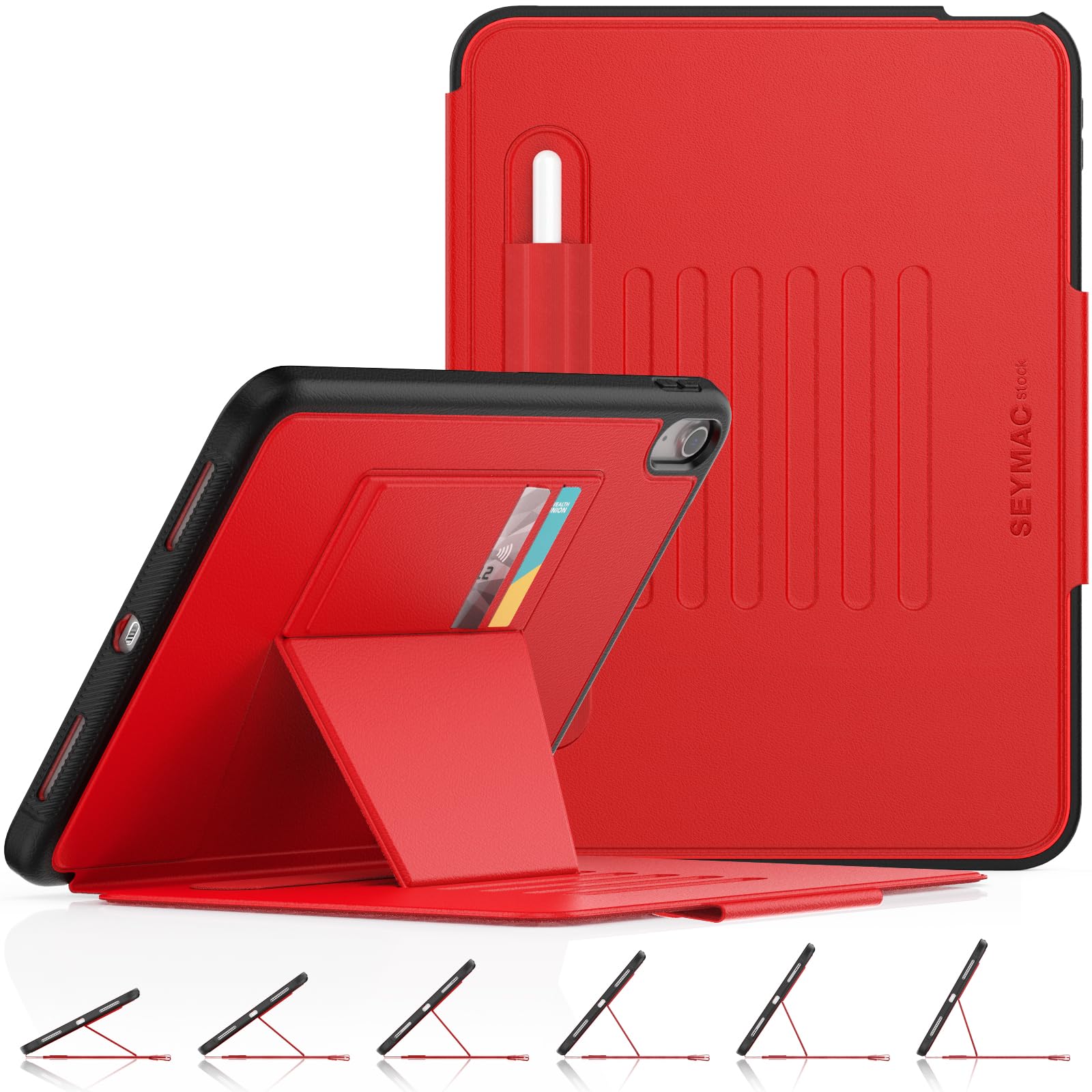 SEYMAC stock iPad(A16) 第11世代11インチ/第10世代10.9インチ専用耐衝撃ケース,レッド