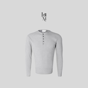 【MuscleFit】Ribbed Raglan Henley Neck Long Tee (5color)