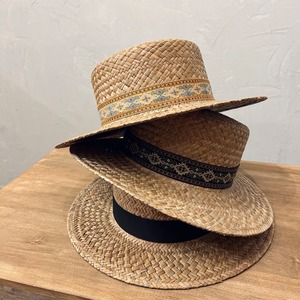 YELLOW STRAW BOATER