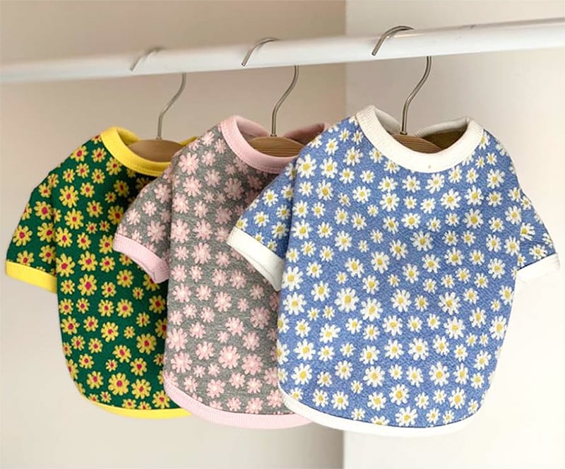 baby flower cardigan XS ~ XL 3color  /  犬服 新作 可愛い 犬の服 トップス ドッグウェア カーディガン 小型犬 中型犬 お揃い 花柄