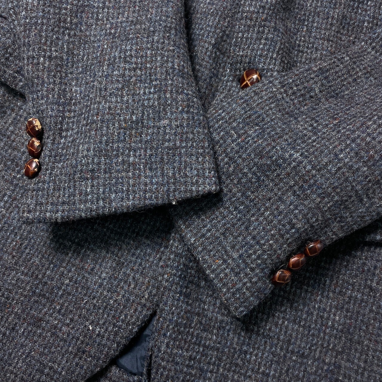 80年代 USA製 HARRIS TWEED ハリスツイード ウールテーラード 