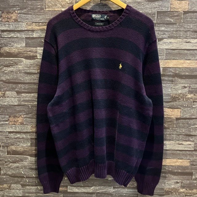 RALPH LAUREN COTTON BORDER SWEATER