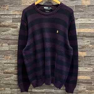 RALPH LAUREN COTTON BORDER SWEATER