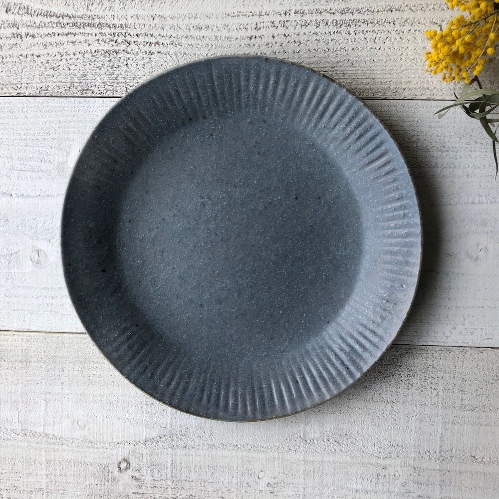 グレー釉 ラッフルプレート L | 古谷製陶所