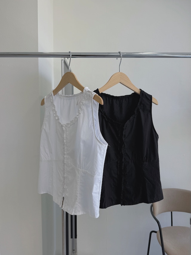 front hook frill compact blouse