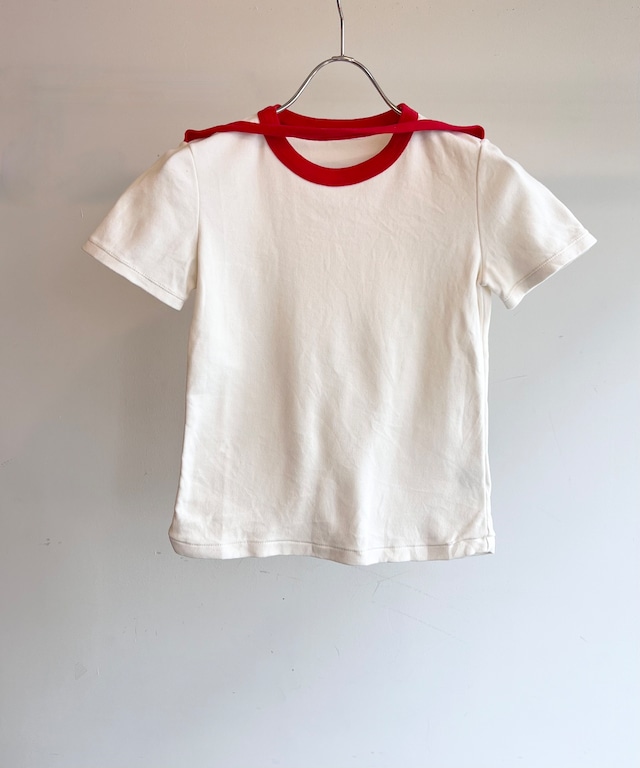 FUMIKA_UCHIDA/FU-T-CS001 TRIMMED DOUBLE NECK TEE