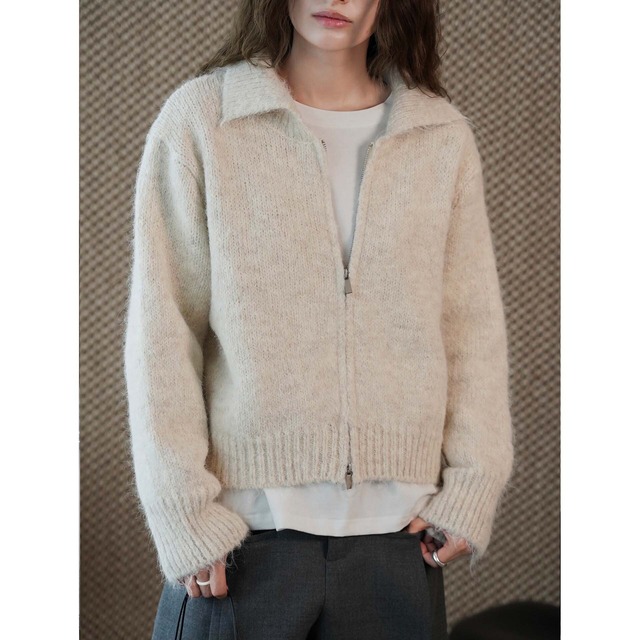 Double zipper wool sweater〈2colors〉