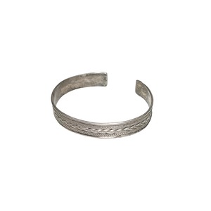 silver braids design cuff bangle