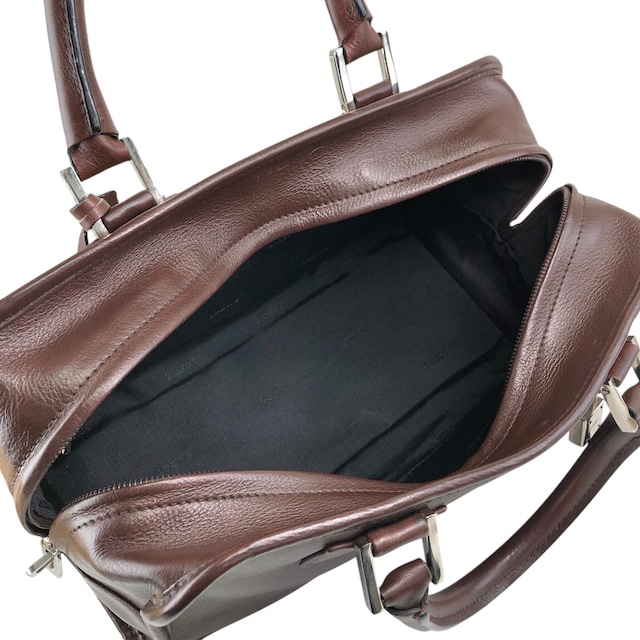 LOEWE ロエベ アマソナ28 ハンドバッグ ブラウン アナグラム レザー ミニボストン vintage ヴィンテージ オールド j32ajs