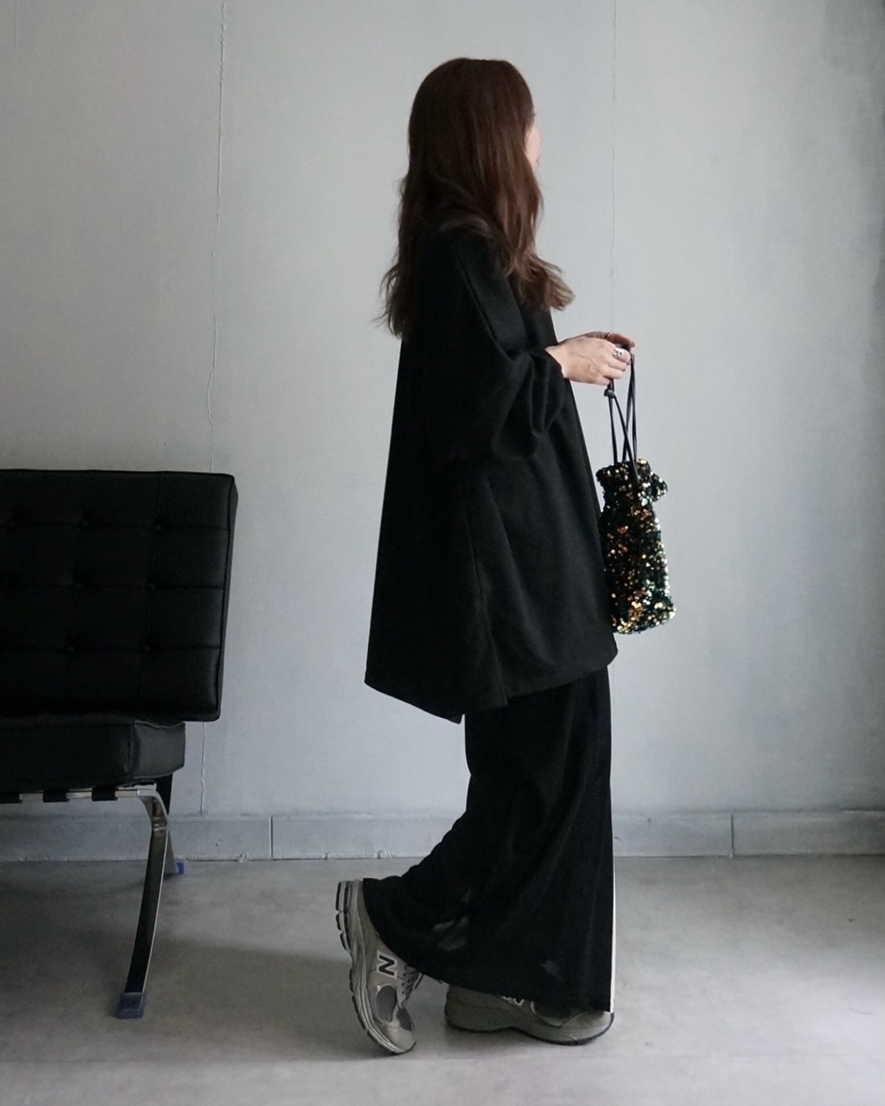 Loose slit collarCS／Black
