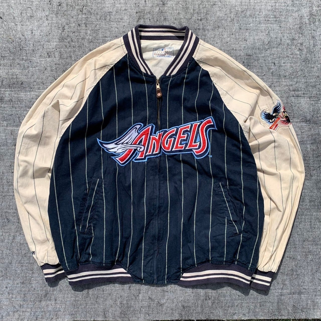 90s MLB ロサンゼルスエンゼルス リバーシブルブルゾン スポーツ チーム系 ロゴ ワッペン 2XL 古着 古着屋 埼玉 ストリート オンライン  通販 アメカジ ビンテージ