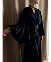 butterfly sleeve black import maxi dress-4852-8