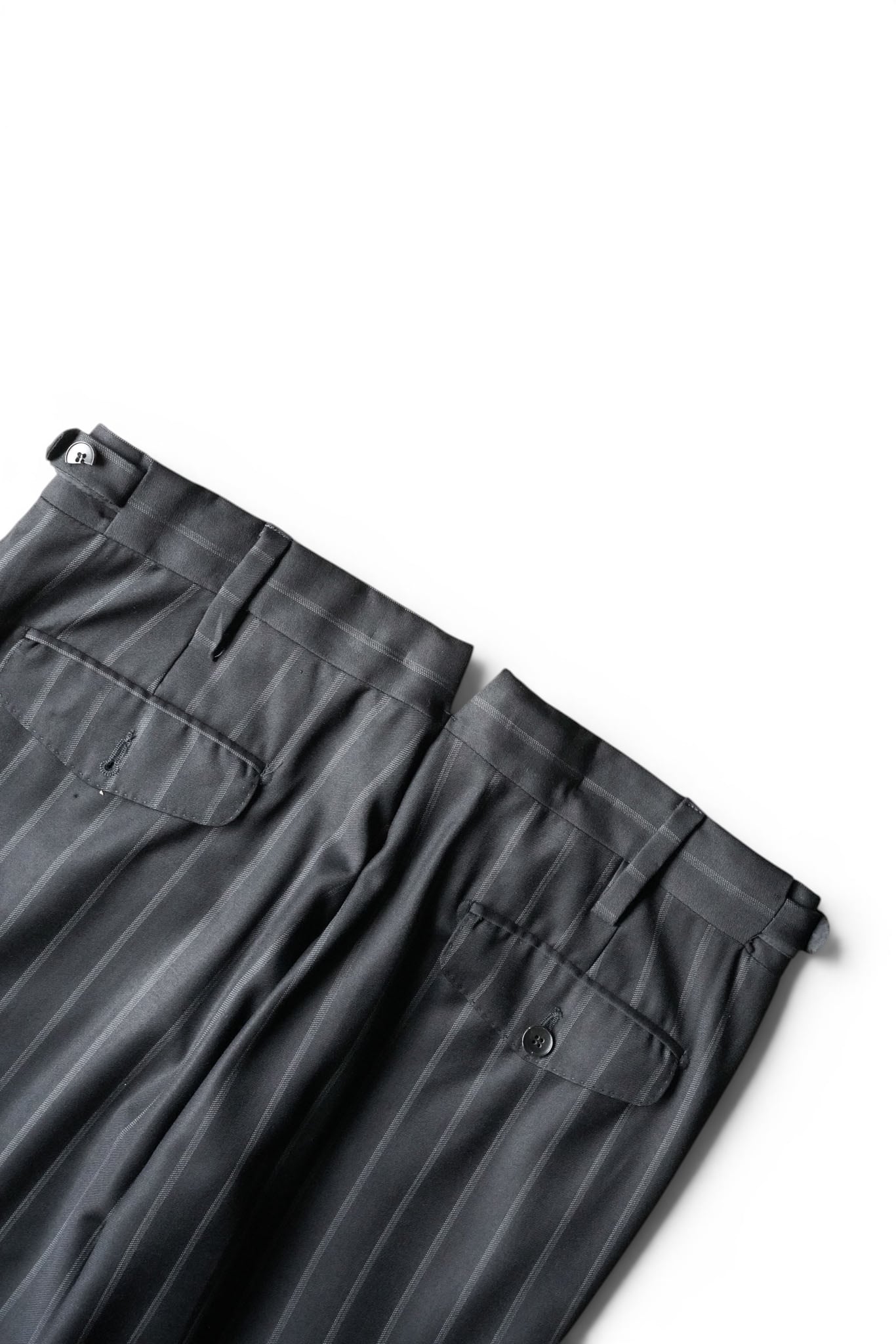01SS “GUCCI” Stripe Pattern Wool Cashmere Side-Adjuster Slacks