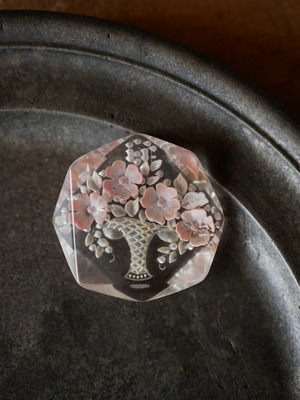 ルーサイト　フラワー　ブローチ　ヴィンテージ　フランスアンティーク　ブロカントのある暮らし　