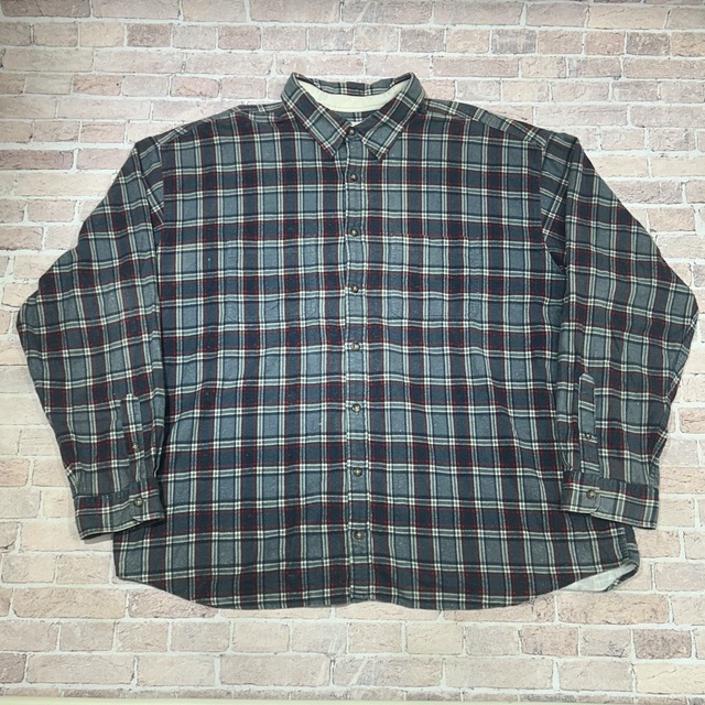 1990S J.CREW PRINT FLANNAEL CHECK SHIRT  XXL