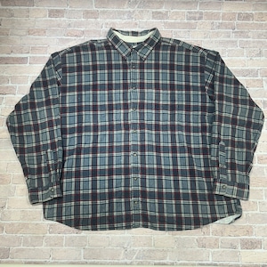 1990S J.CREW PRINT FLANNAEL CHECK SHIRT XXL