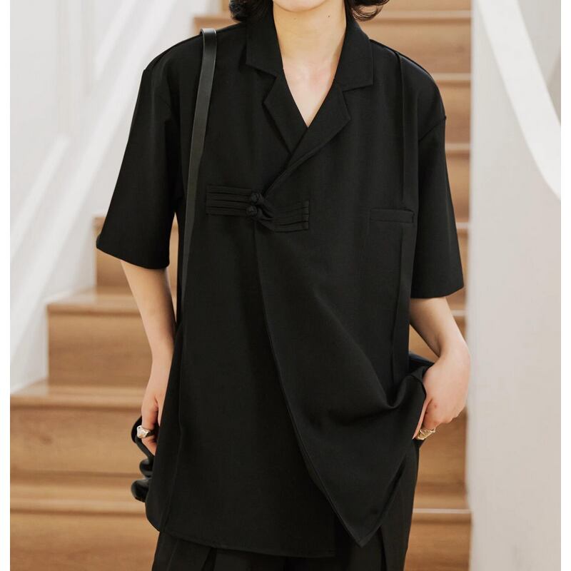 ラペルジャケットシャツ シャツ 半袖 10016