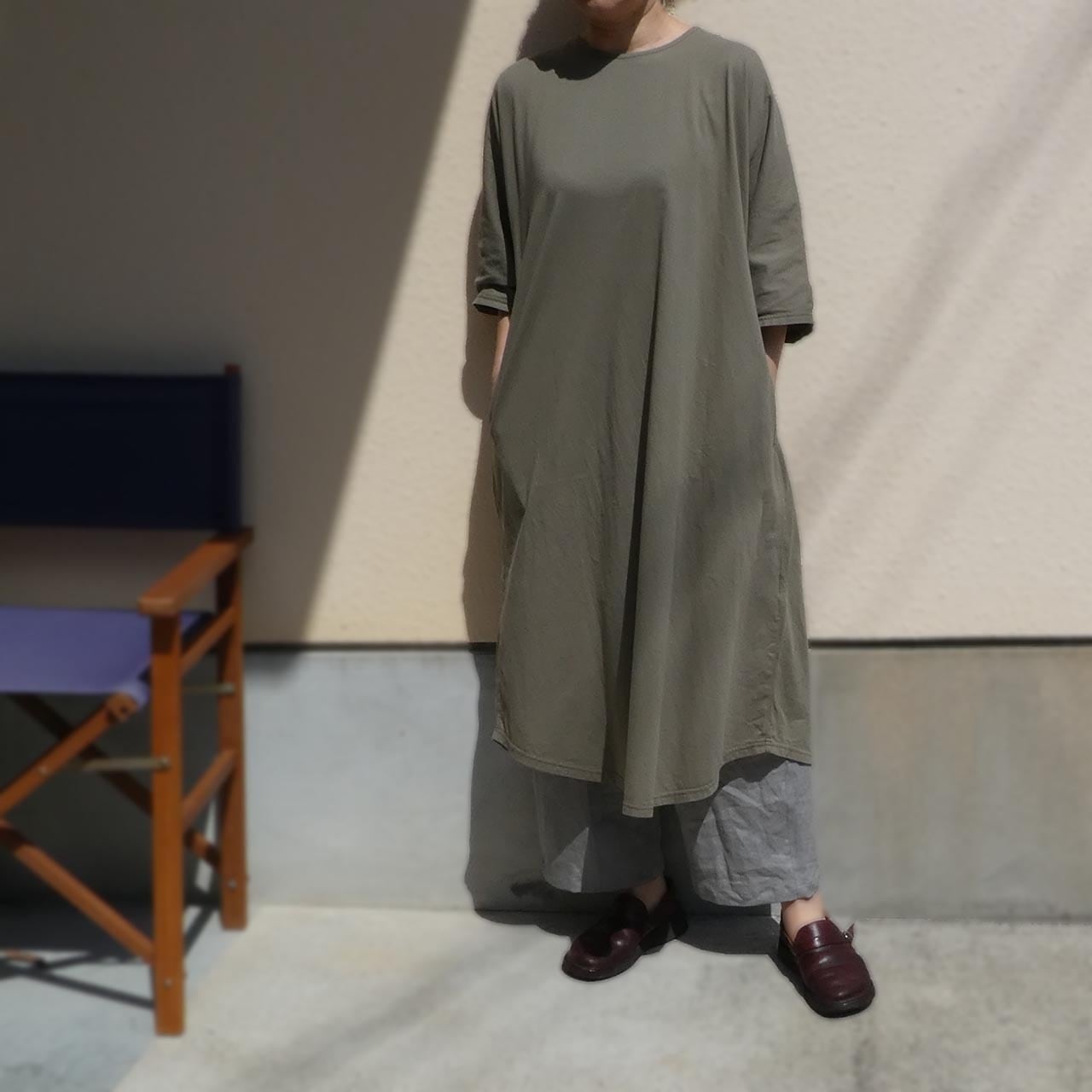 オーガニックコットン ロングtワンピース Navy Yard