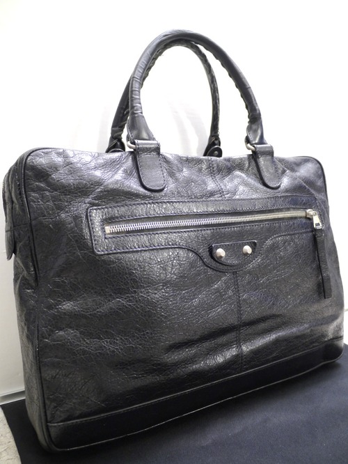 美品◆BALENCIAGA バレンシアガ ミニフォルダー A4対応 男女可 レザー バッグ ブリーフケース 黒◆ 現行でも販売中のビジネス対応モデル♪