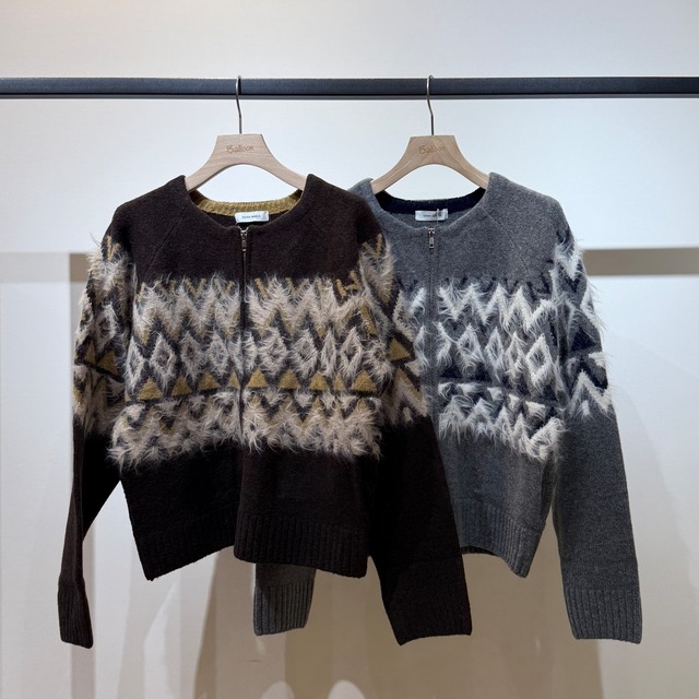【限定店舗】ノルディック柄ジップブルゾン