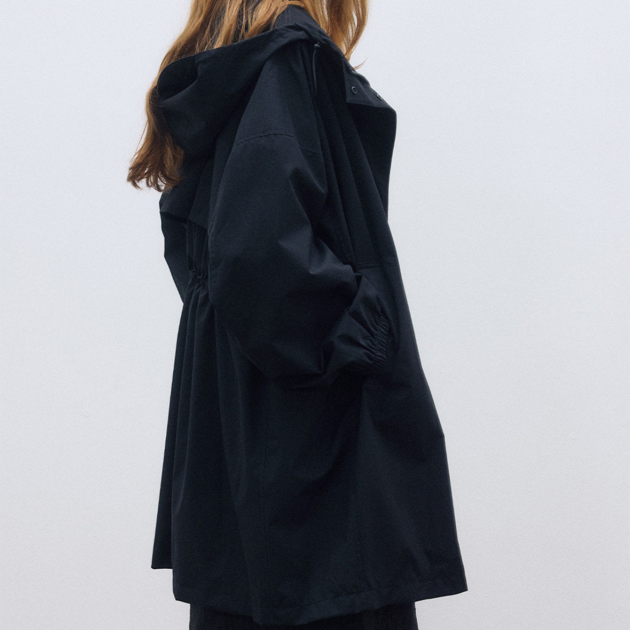 hooded long parka T3586