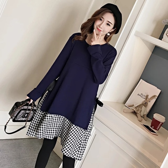 授乳口付きマタニティワンピース ツーピース風 Grow Market こだわりのインテリア ベビー服 入荷遅延の可能性あり お急ぎ発送