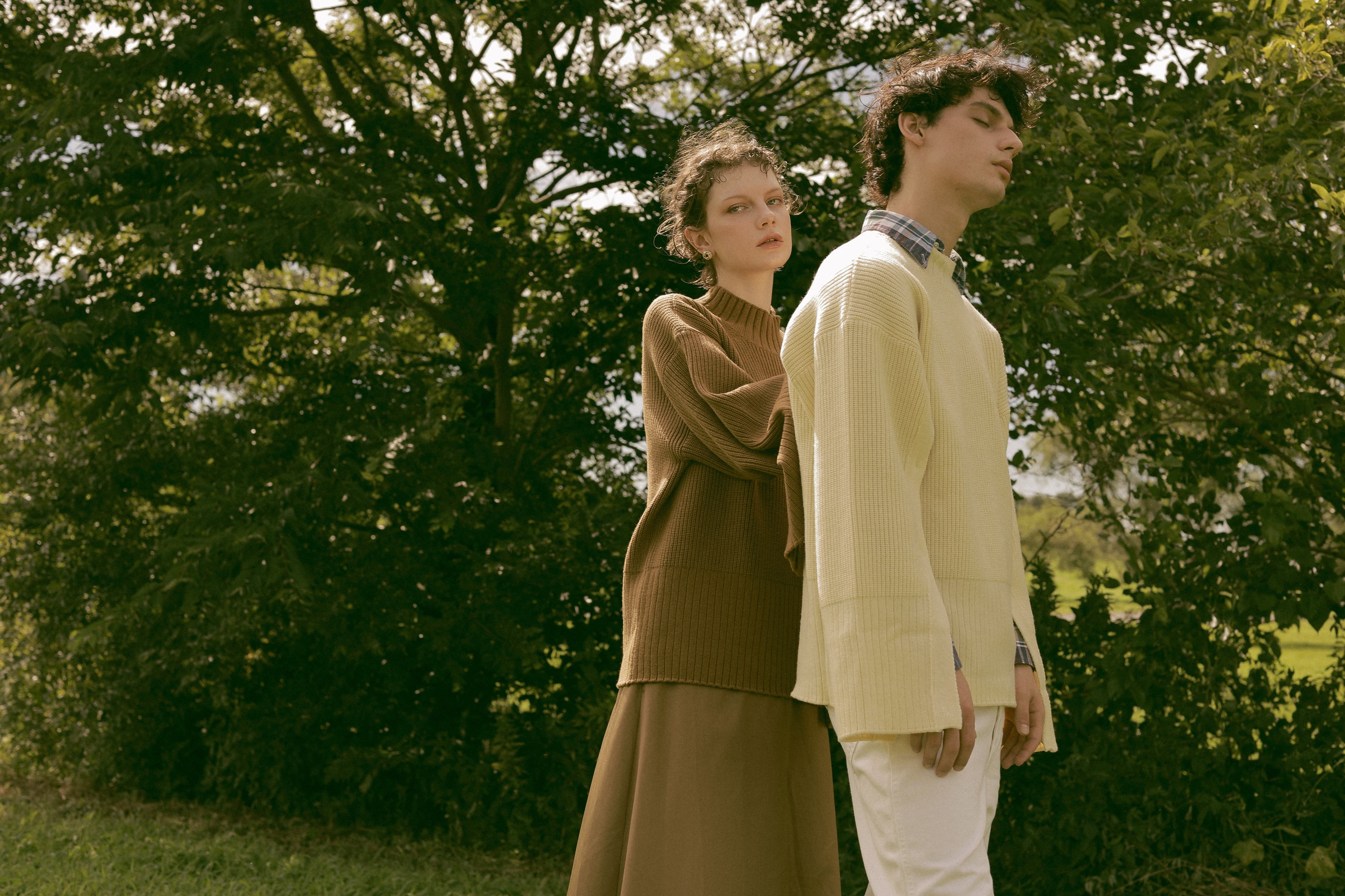 ボタンフレアスリーブプルオーバーニット（メンズ） | ALIN