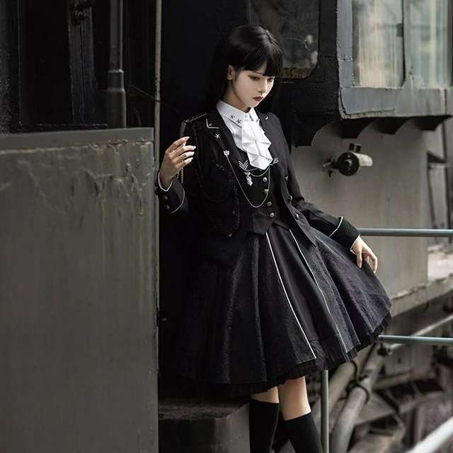 天使と悪魔 オリジナル ステージ衣装 ミリタリー 軍服 5ピース ゴシック 病み可愛い ストリート系 イベント衣装 コンカフェ 10代 代 天使と悪魔 サブカル系ファッション Seasonz