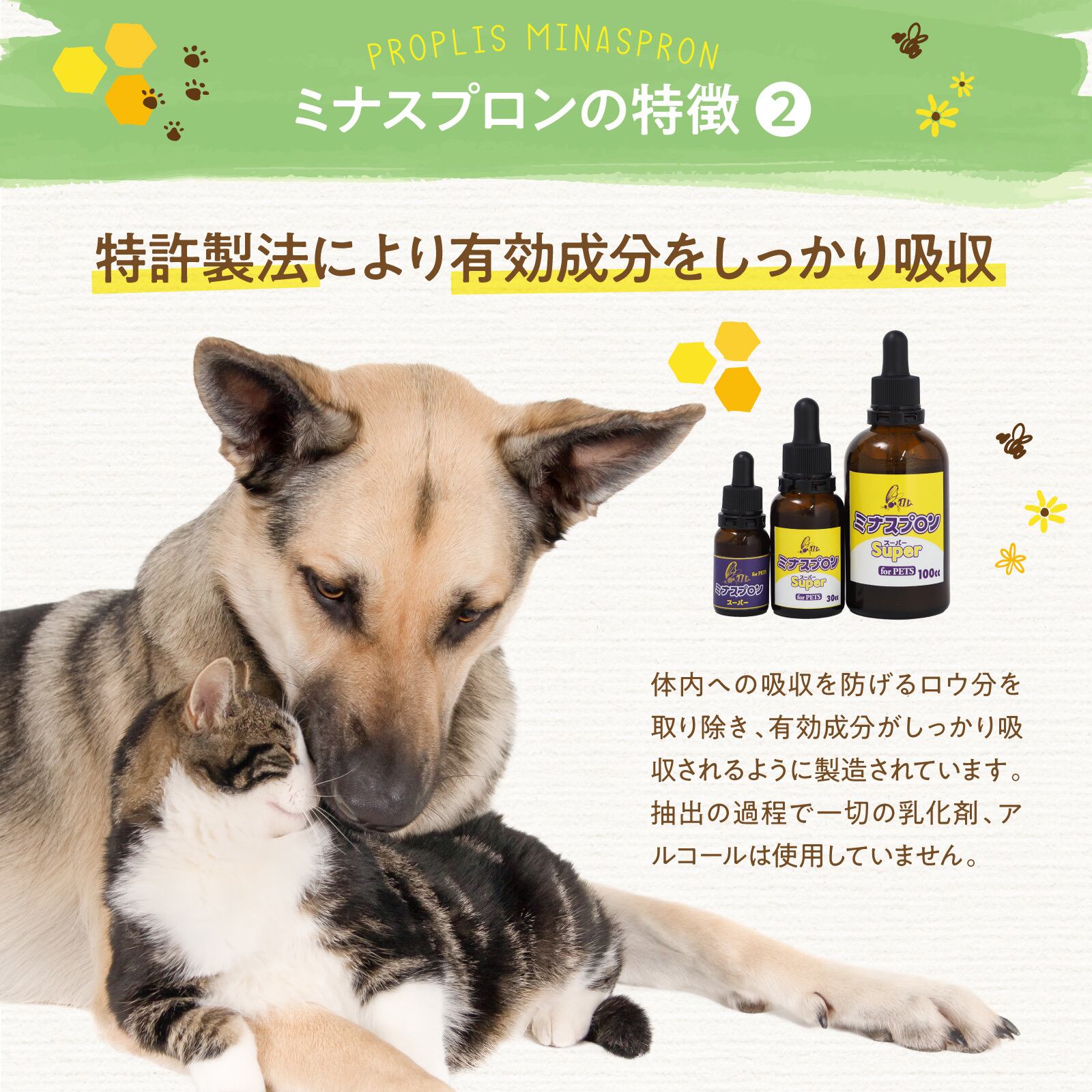 ミナスプロン プロポリス スーパー for PETS 10cc 瓶 犬 猫 サプリ 高