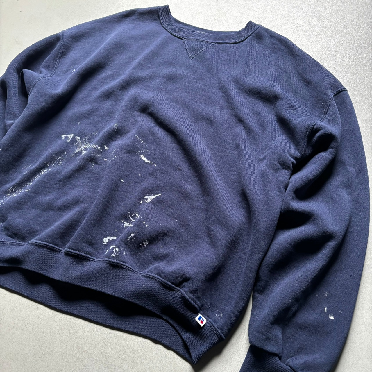 Russell athletic paint plain sweat “size XL” “made in Mexico” 90 