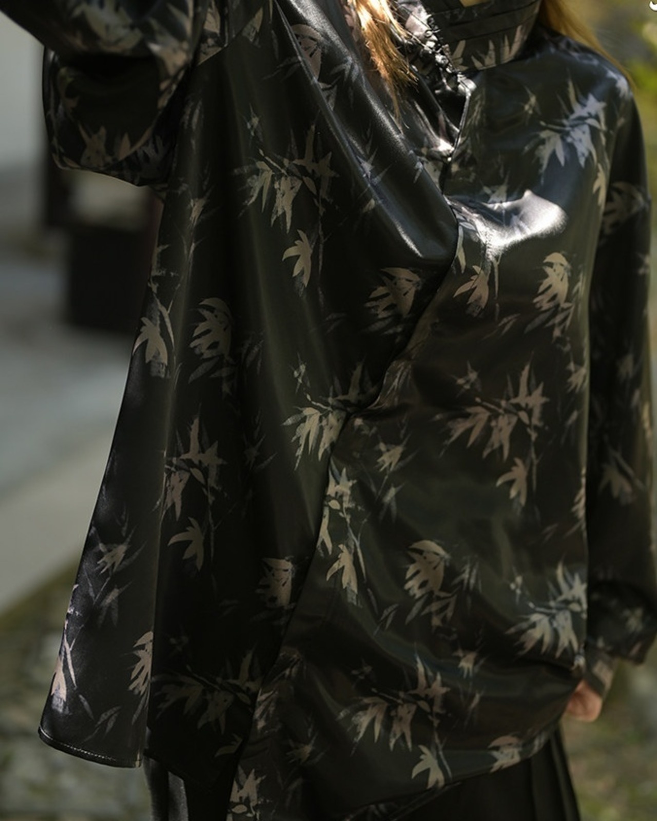 Bamboo leaf shirt 2color 【G1135】