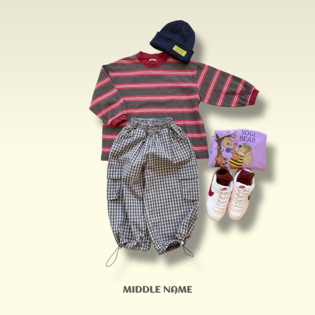 《送料無料》予約:チェック柄パンツ【MIDDLENAME】※ジュニアサイズ