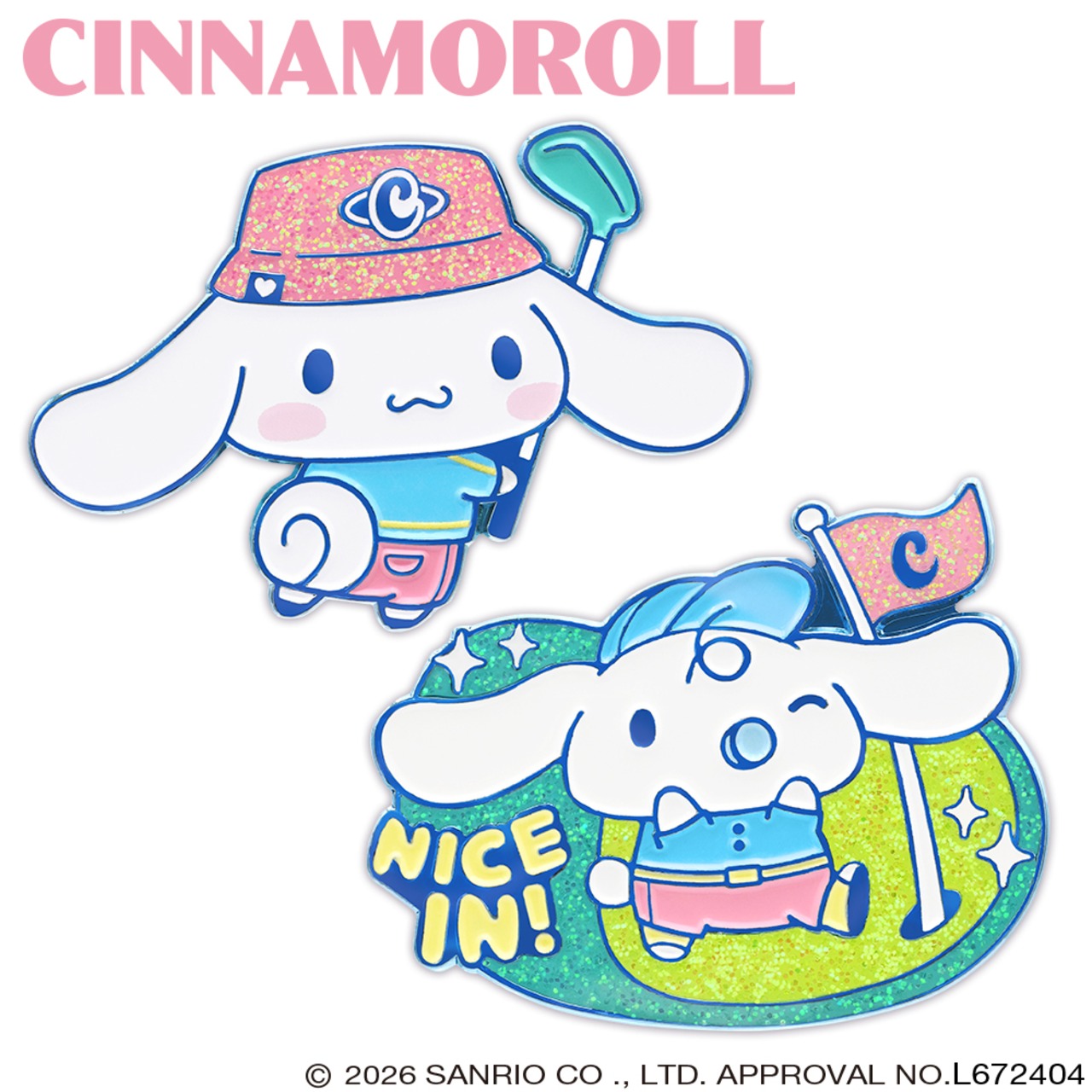 シナモロール(ゴルフver.)　ゴルフマーカー　ゴルフ 用品 マグネット おしゃれ かわいい キャラクター サンリオキャラクターズ ライセンス商品