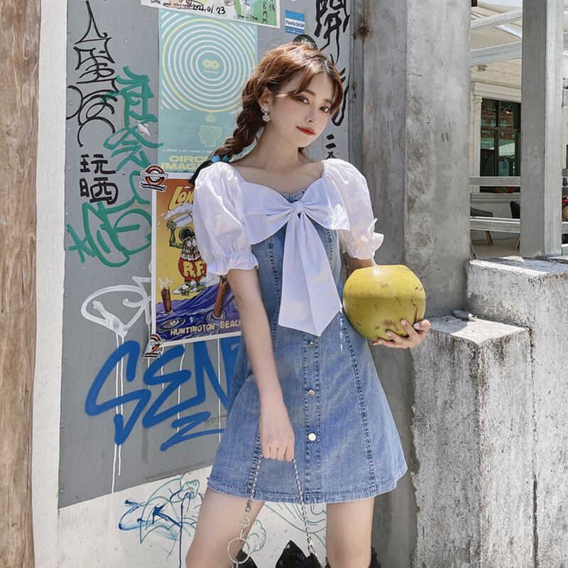 スリーブドレス サマーショートスカート 大人ガーリー スウィート キュート カジュアル 夏物 スーパーモール34308251178