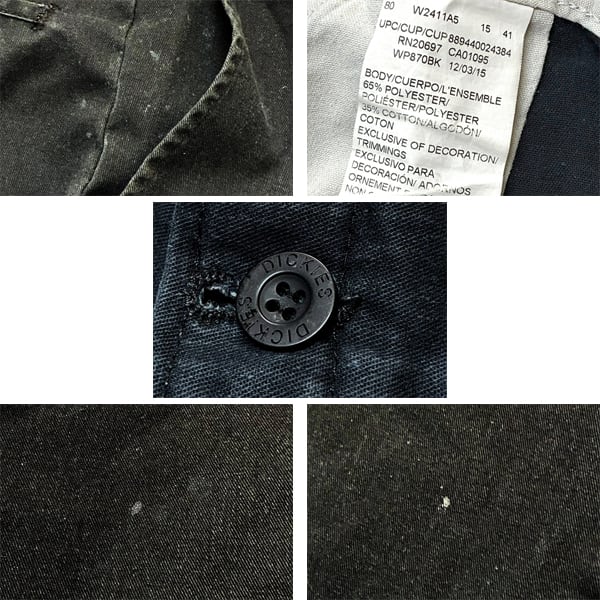 1点物◇Dickiesディッキーズ黒870ポケット付ワークパンツ古着メンズ34