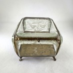 ジュエリーボックス　ベベルガラス　オルモル装飾　植物エッジング　大型　19otd60-3