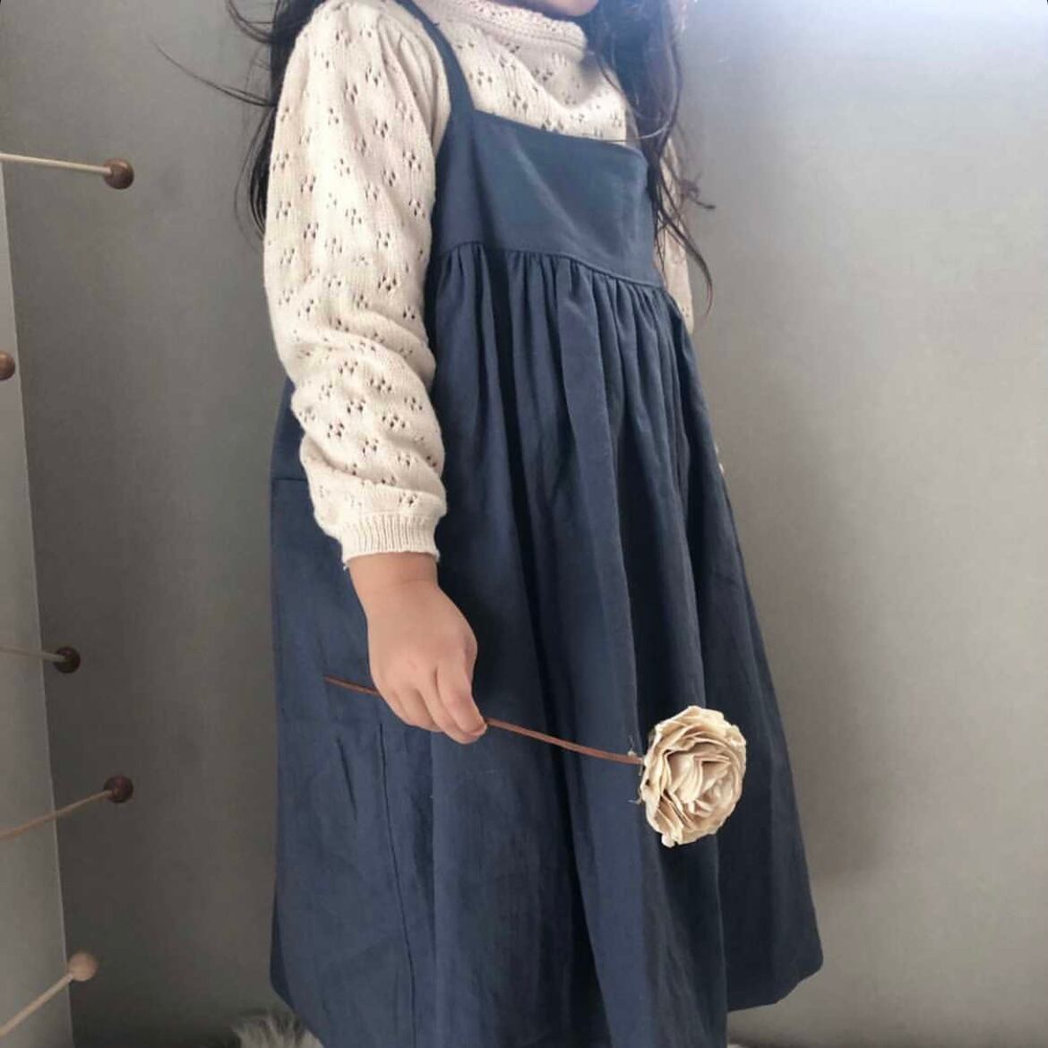ハンドメイドエプロン　ワンピース 受注製作》90〜120//handmadeエプロンワンピース | hanger