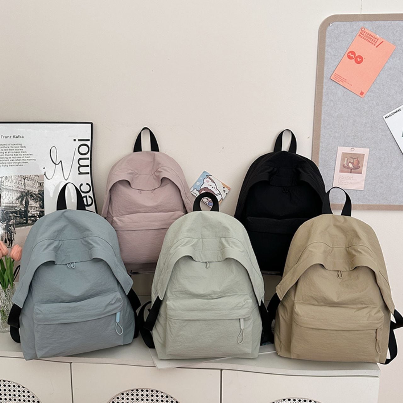 フラップポケット付き 軽やかダブルストラップリュック Ln00227