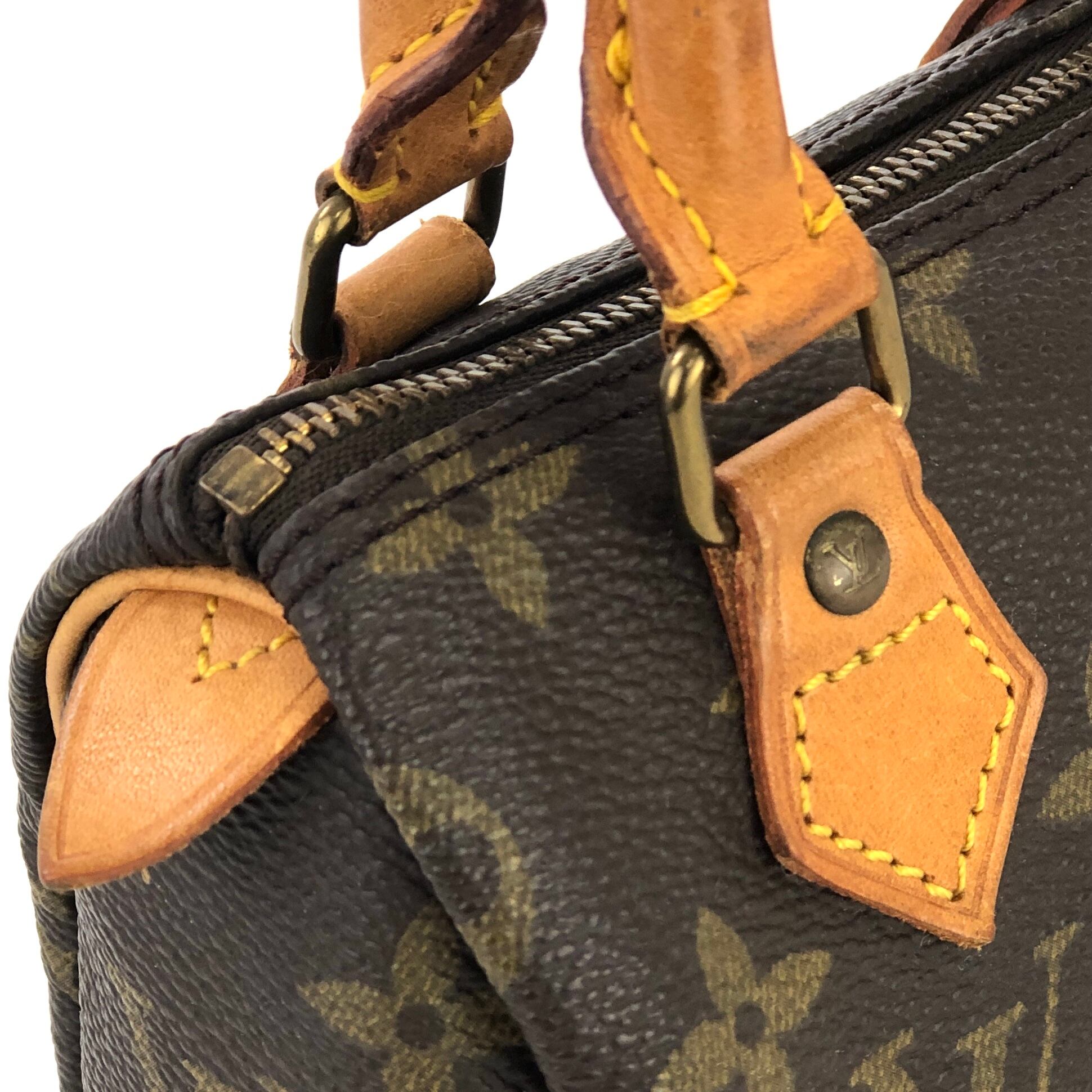 【ショルダー付き】 LOUIS　VUITTON
ミニスピーディ M41534 モノグラム　ブラウン コーティングキャンバス ミニハンドバッグ　ショルダーバッグ　　斜めがけ　人気　コンパクト　レディース 松山久万ノ台店