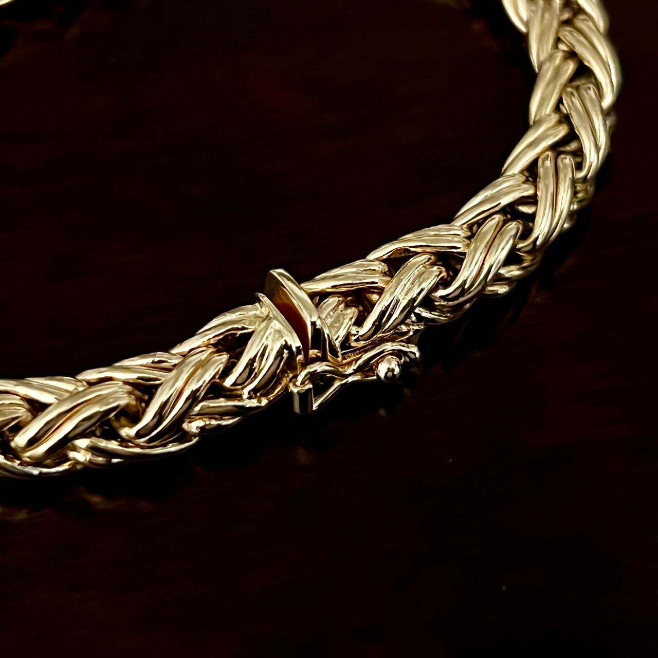 VINTAGE TIFFANY & CO. 14K Gold Braid Wide Bracelet