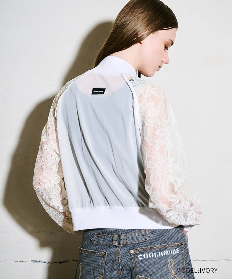 レーススリーブメッシュブルゾン (IVORY) CQ-48114 | COOLA | クーラ