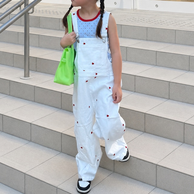 ミニハート刺繍オーバーオール［HO-026022］