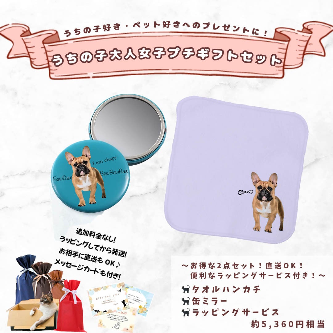 うちの子フェイスタオル/世界に一つだけのイラストグッズ♪猫好き・犬