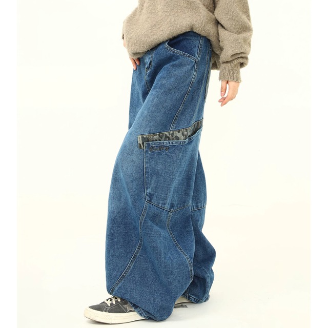 leopard-point pocket denim　レオパードポイントポケットデニム　J2097