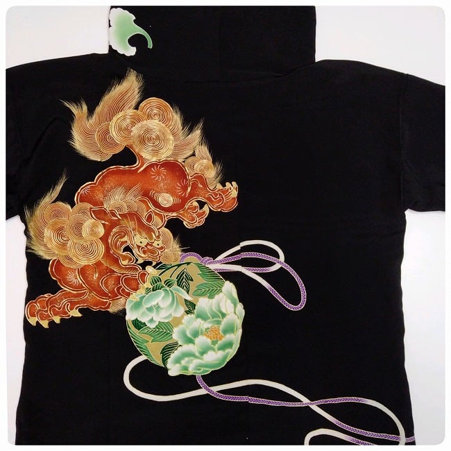 ☆ 着物リメイク 正絹 獅子 金駒刺繍 トップス ☆ n170e | 縁側