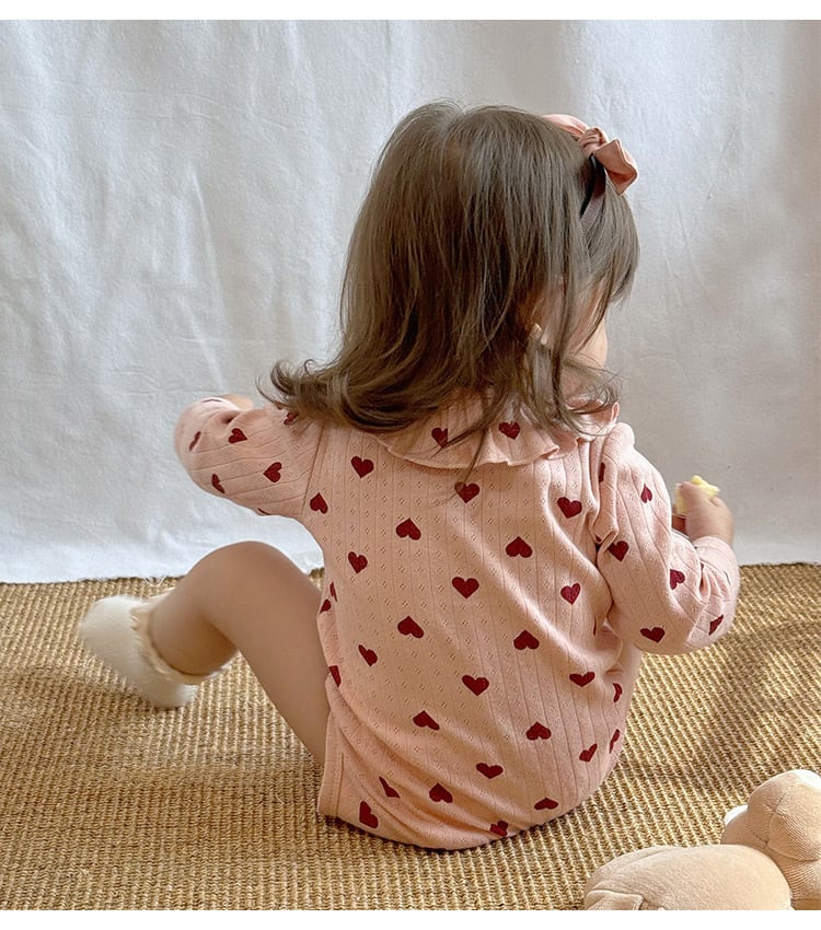 フリル襟ロンパース