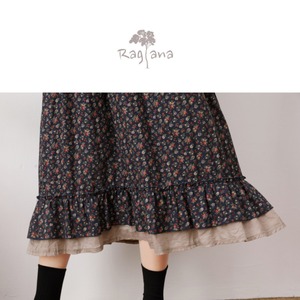 スタンドカラー小花柄ドレス 3col Y WP054