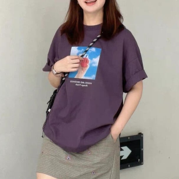 グラフィックプリント オーバーサイズ Tシャツ L1409