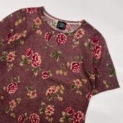 アンサンブル Laura Ashley ローラアシュレイ 羊毛 アンゴラ混 バラ 長袖 ニット カーディガン 半袖 セーター L/くすみパープル系 レディース